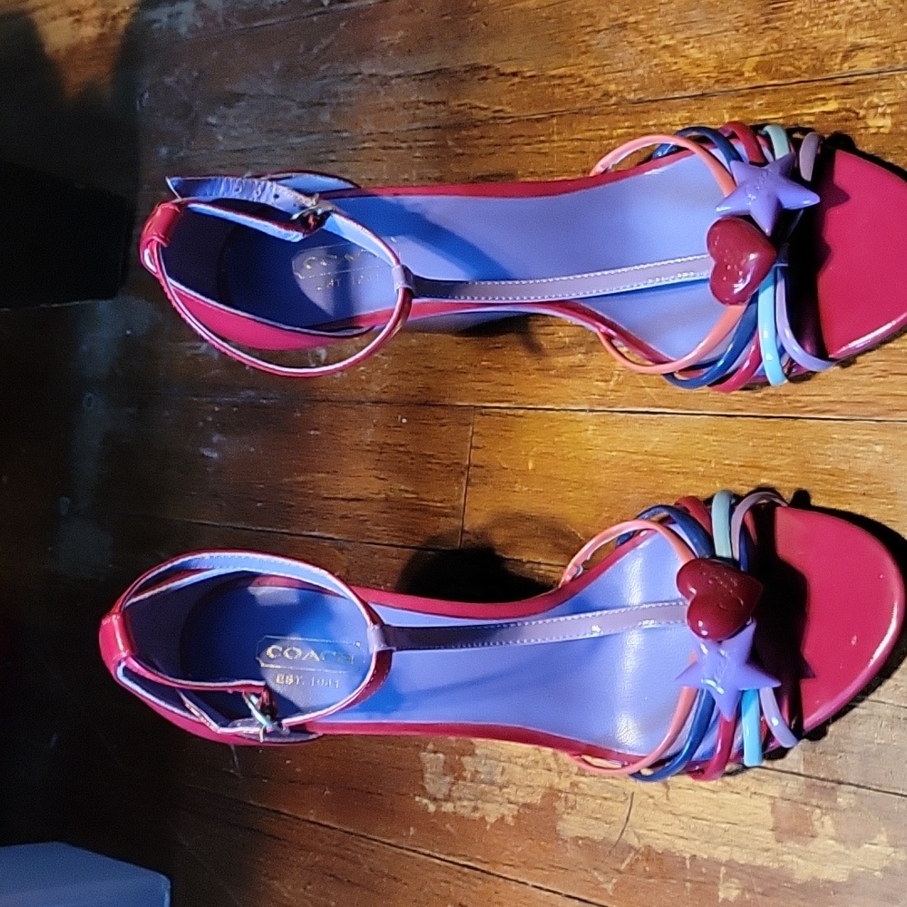 Red/ Purple coach sandals
